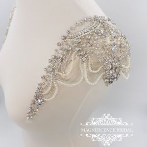Wedding Bridal Sleeves Epaulets Rhinestone & Pearl